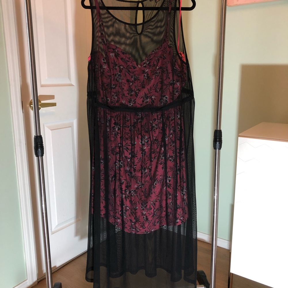Love & Legend Black and Pink Dress with Sheer Detail